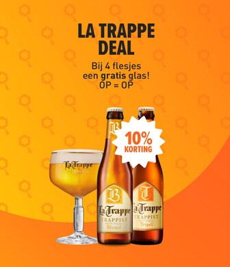 La trappe deal Vanaf 6 flesje een gratis glas! OP = OP